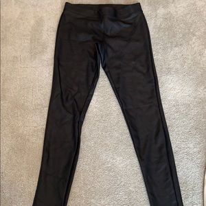 High rise black leather Express leggings
